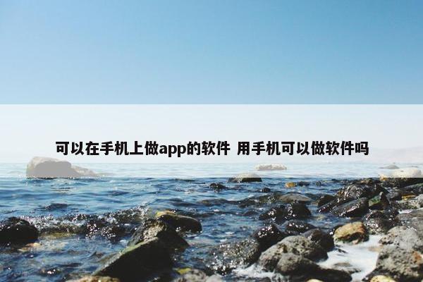 可以在手机上做app的软件 用手机可以做软件吗