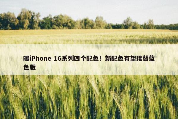 曝iPhone 16系列四个配色！新配色有望接替蓝色版