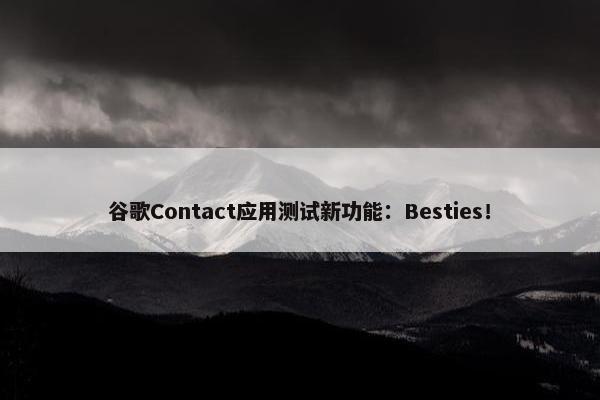 谷歌Contact应用测试新功能：Besties！