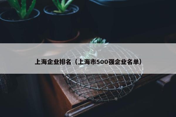 上海企业排名（上海市500强企业名单）