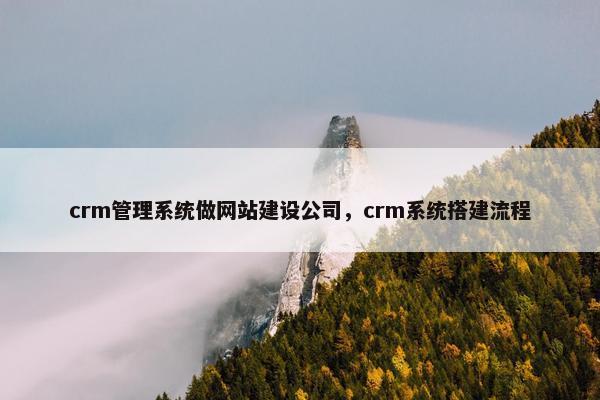 crm管理系统做网站建设公司，crm系统搭建流程