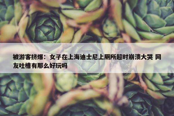 被游客挤爆：女子在上海迪士尼上厕所超时崩溃大哭 网友吐槽有那么好玩吗