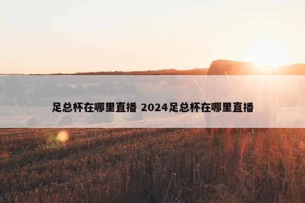 足总杯在哪里直播 2024足总杯在哪里直播