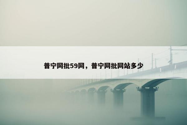 普宁网批59网，普宁网批网站多少