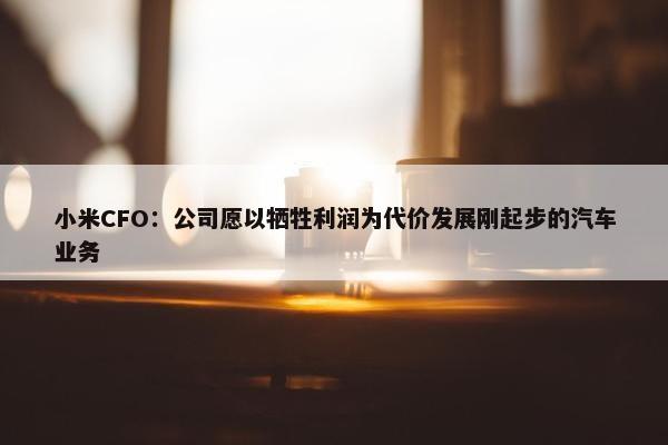 小米CFO：公司愿以牺牲利润为代价发展刚起步的汽车业务