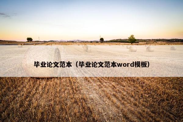 毕业论文范本（毕业论文范本word模板）