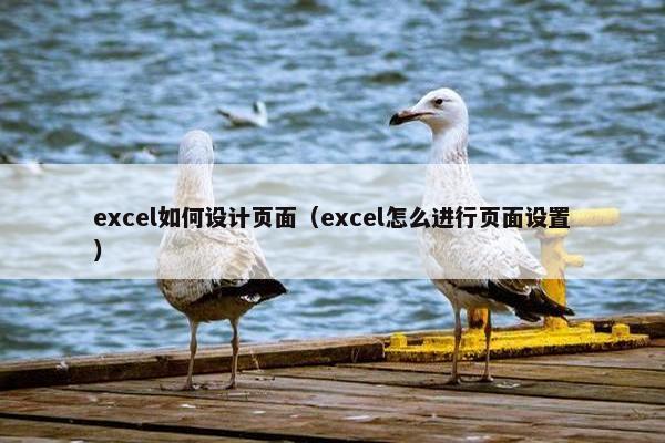 excel如何设计页面（excel怎么进行页面设置）