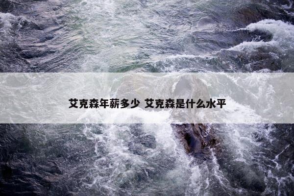 艾克森年薪多少 艾克森是什么水平