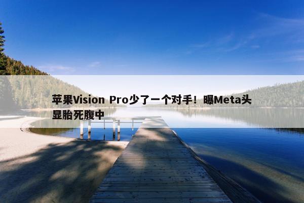 苹果Vision Pro少了一个对手！曝Meta头显胎死腹中