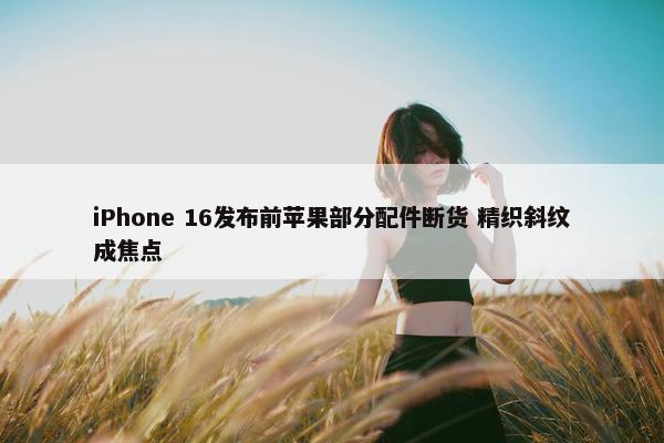 iPhone 16发布前苹果部分配件断货 精织斜纹成焦点