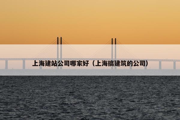 上海建站公司哪家好（上海搞建筑的公司）