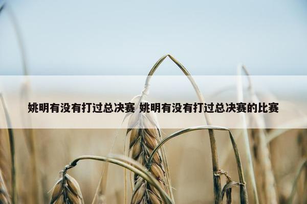 姚明有没有打过总决赛 姚明有没有打过总决赛的比赛