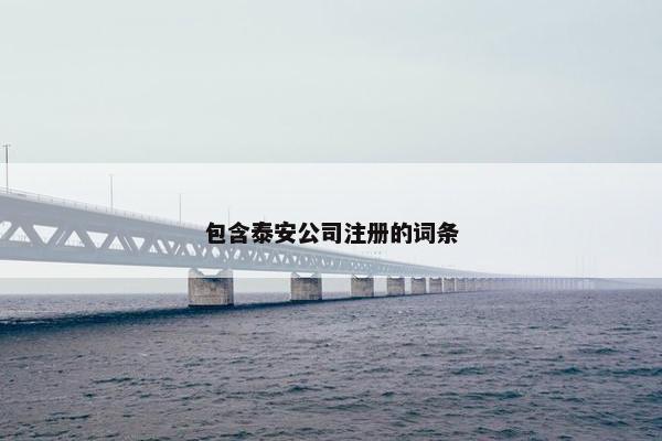 包含泰安公司注册的词条