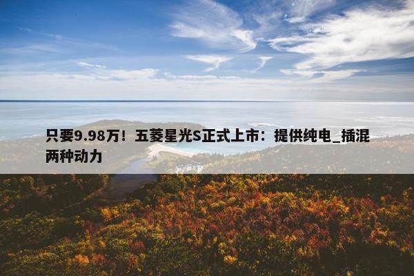 只要9.98万！五菱星光S正式上市：提供纯电_插混两种动力