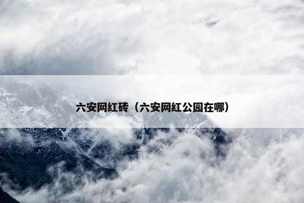 六安网红砖（六安网红公园在哪）