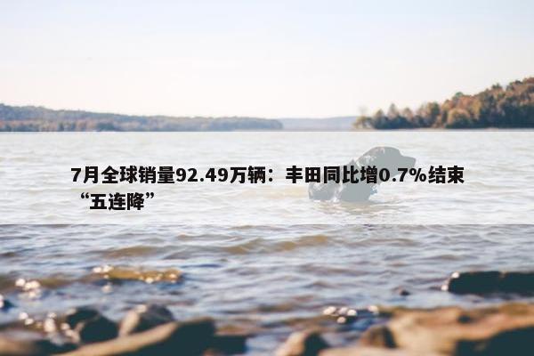 7月全球销量92.49万辆：丰田同比增0.7%结束“五连降”