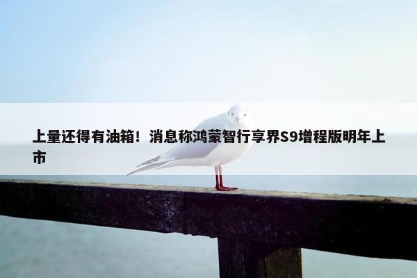 上量还得有油箱！消息称鸿蒙智行享界S9增程版明年上市