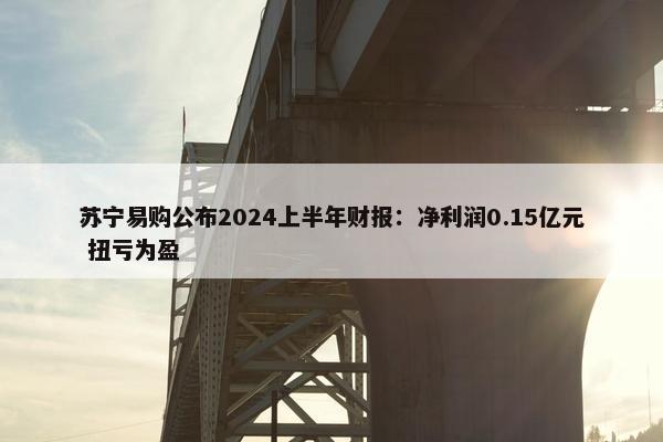 苏宁易购公布2024上半年财报：净利润0.15亿元 扭亏为盈