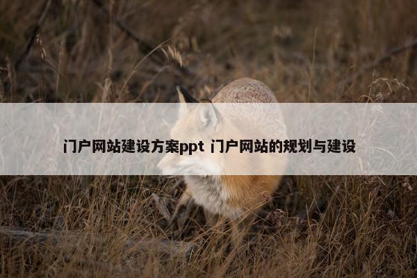 门户网站建设方案ppt 门户网站的规划与建设