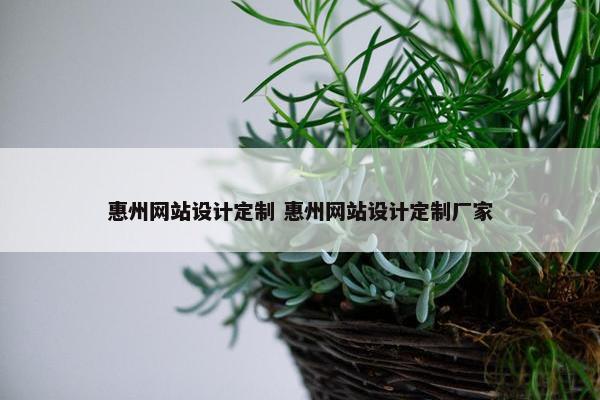 惠州网站设计定制 惠州网站设计定制厂家