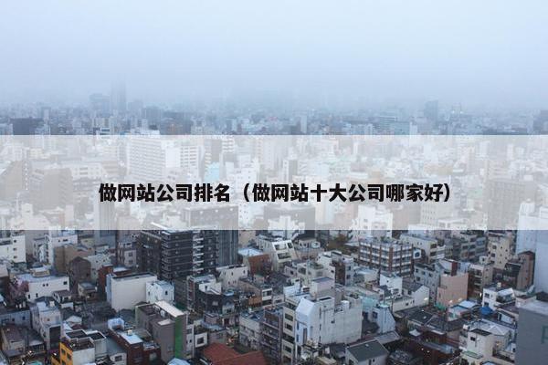 做网站公司排名（做网站十大公司哪家好）