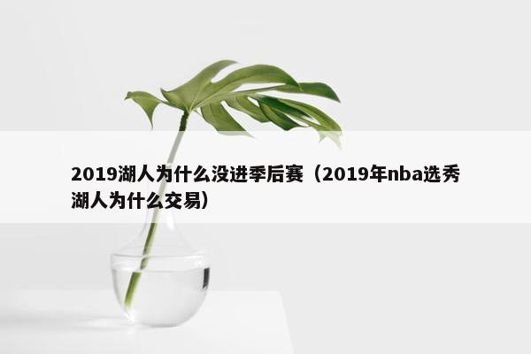 2019湖人为什么没进季后赛（2019年nba选秀湖人为什么交易）