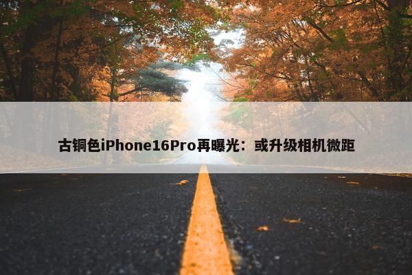 古铜色iPhone16Pro再曝光：或升级相机微距