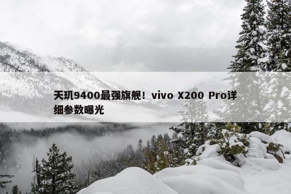 天玑9400最强旗舰！vivo X200 Pro详细参数曝光