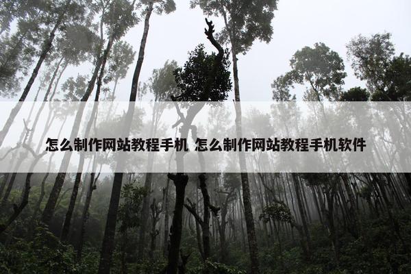 怎么制作网站教程手机 怎么制作网站教程手机软件