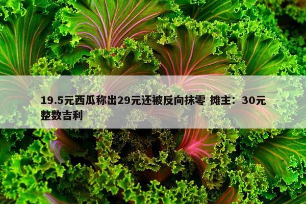 19.5元西瓜称出29元还被反向抹零 摊主：30元整数吉利