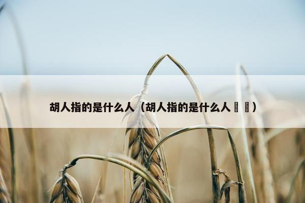 胡人指的是什么人（胡人指的是什么人靺鞨）