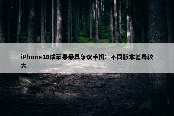 iPhone16成苹果最具争议手机：不同版本差异较大