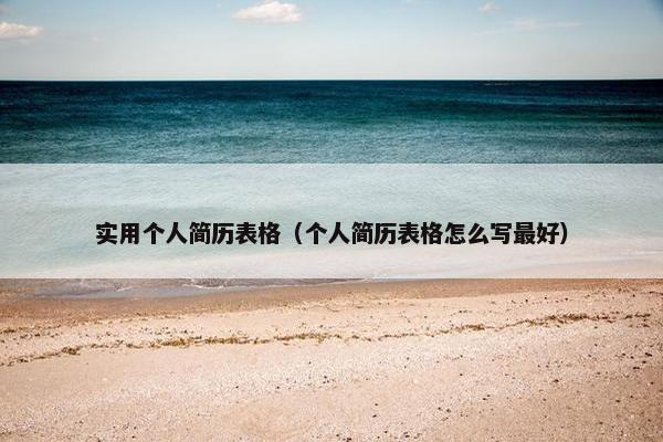 实用个人简历表格（个人简历表格怎么写最好）