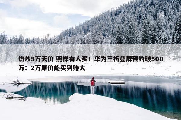 热炒9万天价 照样有人买！华为三折叠屏预约破500万：2万原价能买到赚大