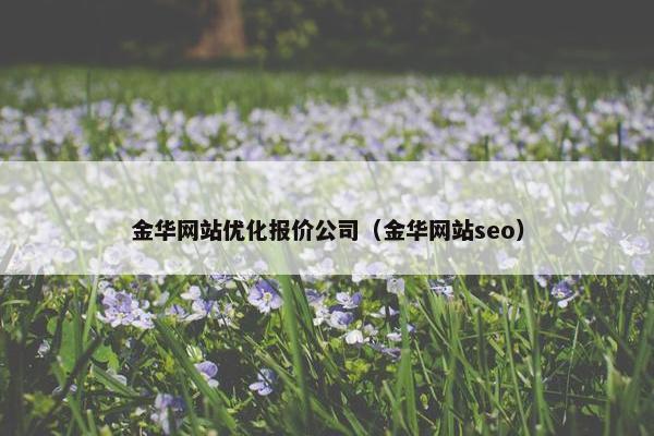 金华网站优化报价公司（金华网站seo）