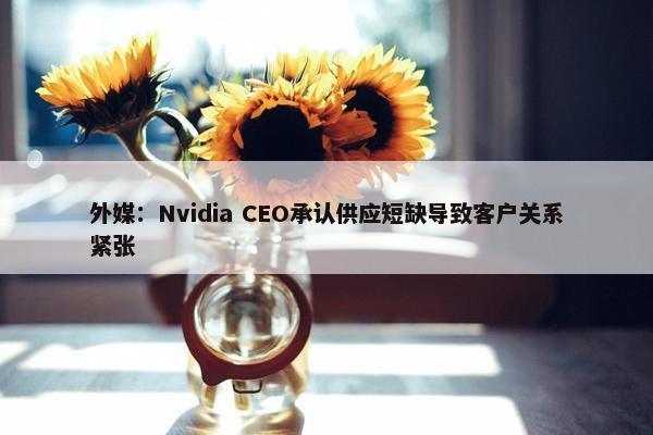 外媒：Nvidia CEO承认供应短缺导致客户关系紧张