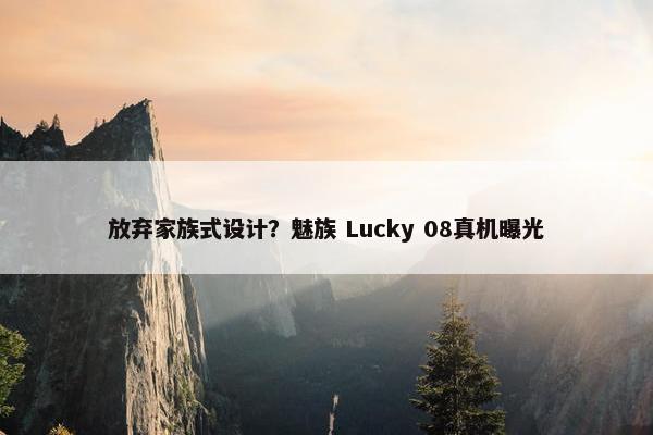 放弃家族式设计？魅族 Lucky 08真机曝光