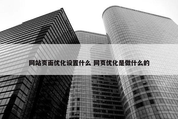 网站页面优化设置什么 网页优化是做什么的