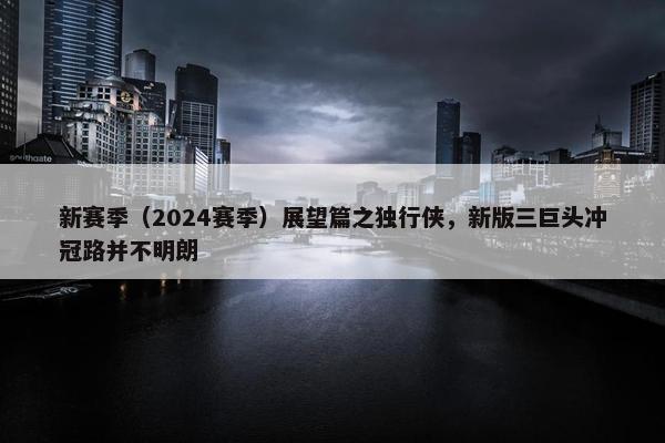 新赛季（2024赛季）展望篇之独行侠，新版三巨头冲冠路并不明朗