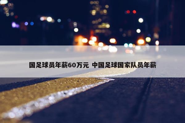 国足球员年薪60万元 中国足球国家队员年薪