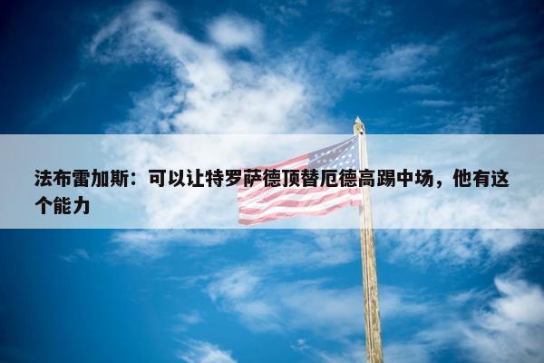 法布雷加斯：可以让特罗萨德顶替厄德高踢中场，他有这个能力