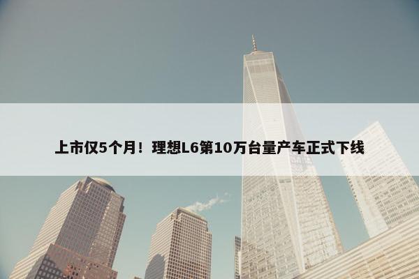 上市仅5个月！理想L6第10万台量产车正式下线