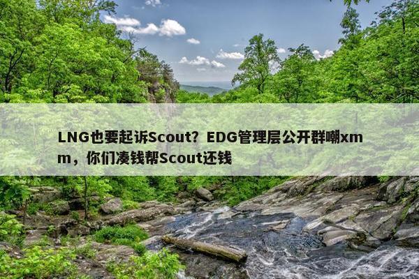 LNG也要起诉Scout？EDG管理层公开群嘲xmm，你们凑钱帮Scout还钱