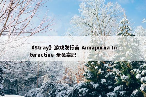 《Stray》游戏发行商 Annapurna Interactive 全员离职