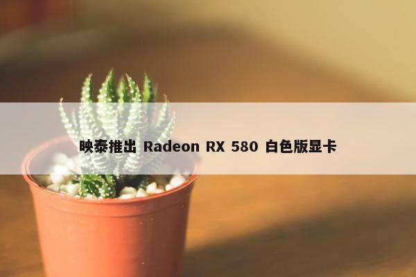 映泰推出 Radeon RX 580 白色版显卡