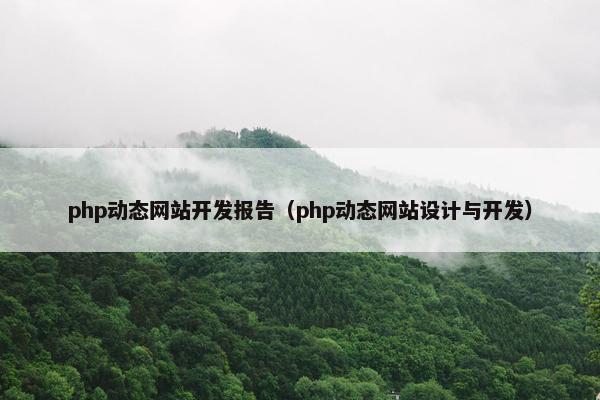 php动态网站开发报告（php动态网站设计与开发）