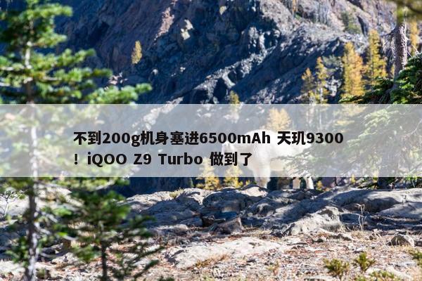 不到200g机身塞进6500mAh 天玑9300 ！iQOO Z9 Turbo 做到了