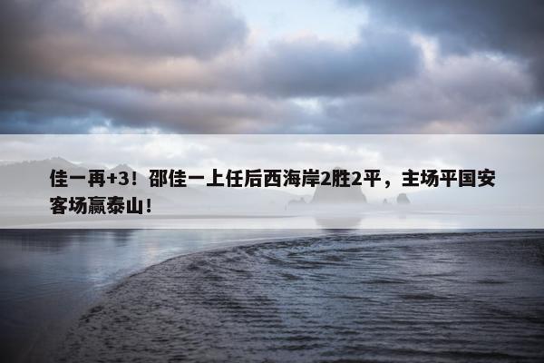 佳一再+3！邵佳一上任后西海岸2胜2平，主场平国安客场赢泰山！