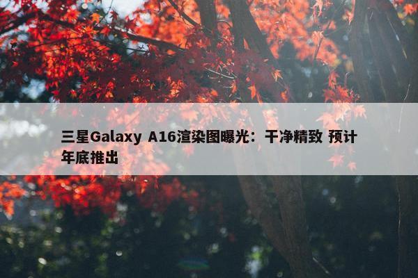 三星Galaxy A16渲染图曝光：干净精致 预计年底推出