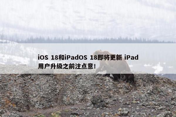 iOS 18和iPadOS 18即将更新 iPad用户升级之前注点意！